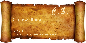 Czencz Bodor névjegykártya